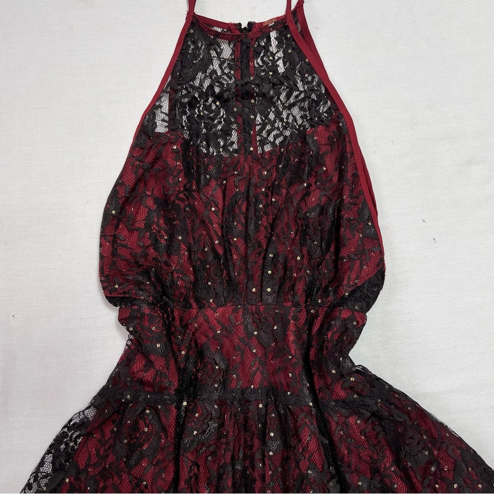 Free People Wish Upon A Star Red and Black Dress - Picture 2 of 6